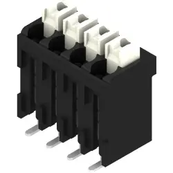 PCB terminal, 4 pole, pitch 3.5 mm, AWG 28-14, 12 A, spring-clamp connection, black, 1250380000