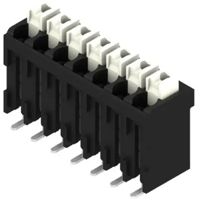 PCB terminal, 7 pole, pitch 3.5 mm, AWG 28-14, 12 A, spring-clamp connection, black, 1250420000 - 1