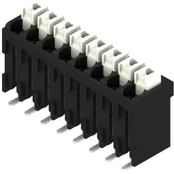 PCB terminal, 8 pole, pitch 3.5 mm, AWG 28-14, 12 A, spring-clamp connection, black, 1250430000