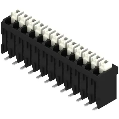 PCB terminal, 12 pole, pitch 3.5 mm, AWG 28-14, 12 A, spring-clamp connection, black, 1250470000 - 1