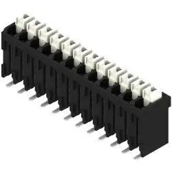 PCB terminal, 12 pole, pitch 3.5 mm, AWG 28-14, 12 A, spring-clamp connection, black, 1250470000