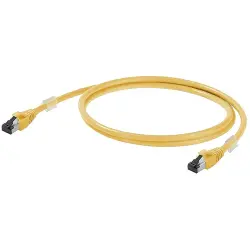 Patch cable, RJ45 plug, straight to RJ45 plug, straight, Cat 6A, S/FTP, LSZH, 0.5 m, yellow, 1251580005