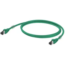 Patch cable, RJ45 plug, straight to RJ45 plug, straight, Cat 6A, S/FTP, LSZH, 0.4 m, green, 1251590004