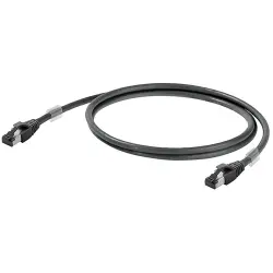 Patch cable, RJ45 plug, straight to RJ45 plug, straight, Cat 6A, S/FTP, LSZH, 1.5 m, black, 1251610015