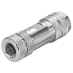 Jack, M12, 8 pole, screw connection, straight, 1258930000