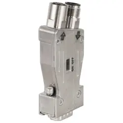 Adapter, D-Sub plug, 9 pole to M12 B coded, pin+socket, pins 2 and 4 assigned, 180°, 1264180000