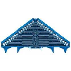 Patch distribution terminal, push-in connection, 0.5-1.5 mm², 64 pole, 6 A, 4 kV, blue, 1267800000
