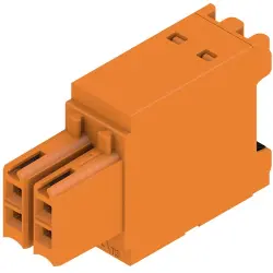 Socket header, 4 pole, pitch 3.5 mm, straight, orange, 1277270000