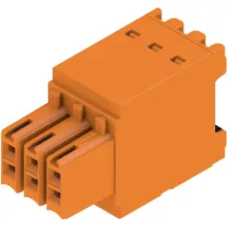 Socket header, 6 pole, pitch 3.5 mm, straight, orange, 1277280000