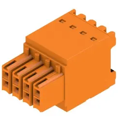 Socket header, 8 pole, pitch 3.5 mm, straight, orange, 1277290000