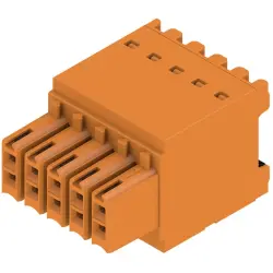 Socket header, 10 pole, pitch 3.5 mm, straight, orange, 1277310000