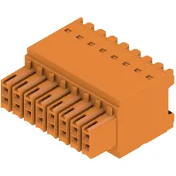 Socket header, 16 pole, pitch 3.5 mm, straight, orange, 1277340000