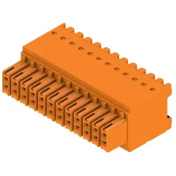 Socket header, 24 pole, pitch 3.5 mm, straight, orange, 1277380000