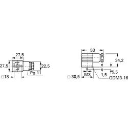 Valve connector, DIN shape A, 2 pole + PE, 250 V, 0.25-1.5 mm², 932106100