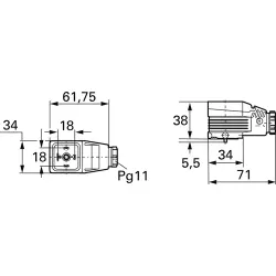 Valve connector, DIN shape A, 3 pole + PE, 400 V, 0.25-1.5 mm², 933022100