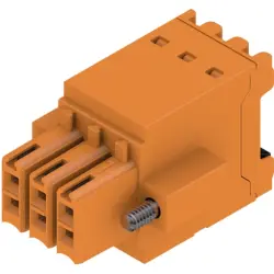 Socket header, 6 pole, pitch 3.5 mm, straight, orange, 1277670000