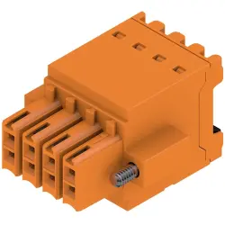 Socket header, 8 pole, pitch 3.5 mm, straight, orange, 1277680000