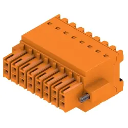 Socket header, 16 pole, pitch 3.5 mm, straight, orange, 1277740000