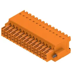 Socket header, 28 pole, pitch 3.5 mm, straight, orange, 1277810000