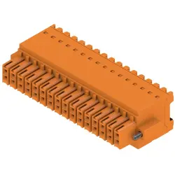 Socket header, 32 pole, pitch 3.5 mm, straight, orange, 1277830000