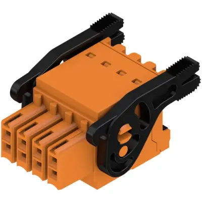 Socket header, 8 pole, pitch 3.5 mm, straight, orange, 1278060000 - 1