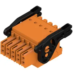 Socket header, 10 pole, pitch 3.5 mm, straight, orange, 1278070000