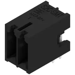 Pin header, 4 pole, pitch 3.5 mm, angled, black, 1288980000