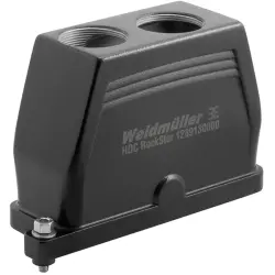Grommet housing, size B24, die-cast aluminum, 2 x M40/M32, straight, screw locking, IP66/IP68, 1289130000