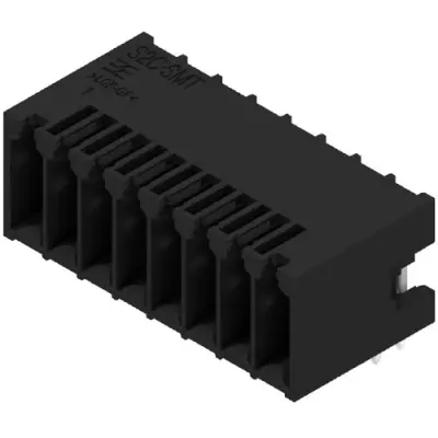 Pin header, 16 pole, pitch 3.5 mm, angled, black, 1289320000 - 1