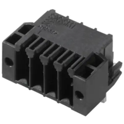 Pin header, 6 pole, pitch 3.5 mm, angled, black, 1289460000 - 1