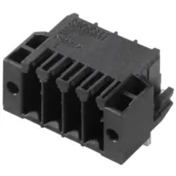 Pin header, 6 pole, pitch 3.5 mm, angled, black, 1289460000