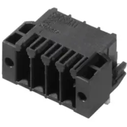 Pin header, 18 pole, pitch 3.5 mm, angled, black, 1289520000