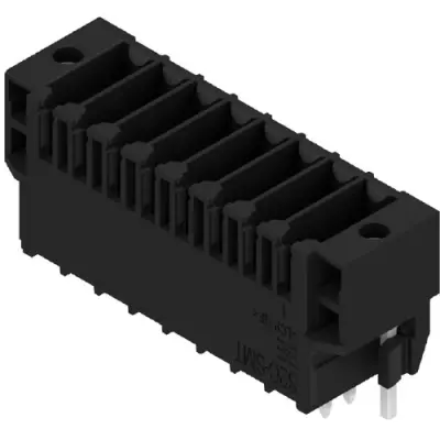 Pin header, 8 pole, pitch 3.5 mm, straight, black, 1290240000 - 1