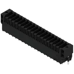 Pin header, 18 pole, pitch 3.5 mm, straight, black, 1290290000