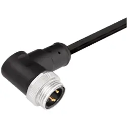 Sensor actuator cable, 7/8"-cable plug, angled to open end, 5 pole, 1.5 m, PUR, black, 9 A, 1292180150