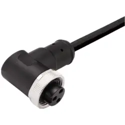 Sensor actuator cable, 7/8"-cable socket, angled to open end, 5 pole, 10 m, PUR, black, 9 A, 1292201000