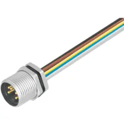 Panel plug, 7/8", 3 pole, strand connection, straight, 1292350000