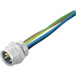 Panel plug, 7/8", 5 pole, strand connection, straight, 1292470000