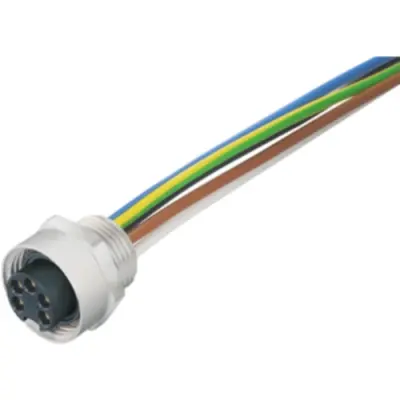 Panel socket, 7/8", 5 pole, strand connection, straight, 1292510000 - 1