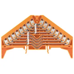 Potential distribution terminal, push-in connection, 0.5-1.5 mm², 8 pole, 17.5 A, 4 kV, orange, 1301620000