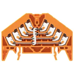 Potential distribution terminal, push-in connection, 0.5-1.5 mm², 4 pole, 17.5 A, 4 kV, orange, 1301630000