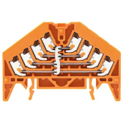 Potential distribution terminal, push-in connection, 0.5-1.5 mm², 4 pole, 17.5 A, 4 kV, orange, 1301630000 - 1