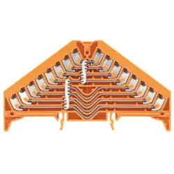 Potential distribution terminal, screw connection, 0.5-1.5 mm², 32 pole, 10 A, 4 kV, orange, 1301640000
