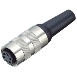 Jack, M16, 6 pole, solder connection, straight, 1304400000