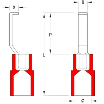 Insulated pin cable lug, 0.5-1.5 mm², 3 mm, red, 1312440000 - 1