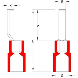 Insulated pin cable lug, 0.5-1.5 mm², 3 mm, red, 1312440000