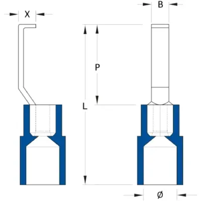 Insulated pin cable lug, 1.5-2.5 mm², 3 mm, blue, 1312450000 - 1