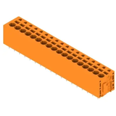 PCB terminal, 18 pole, pitch 5 mm, AWG 24-12, 20 A, spring-clamp connection, orange, 1330630000 - 1