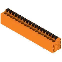 PCB terminal, 18 pole, pitch 5.08 mm, AWG 24-12, 20 A, spring-clamp connection, orange, 1331350000