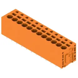 PCB terminal, 12 pole, pitch 5.08 mm, AWG 24-12, 20 A, spring-clamp connection, orange, 1331540000